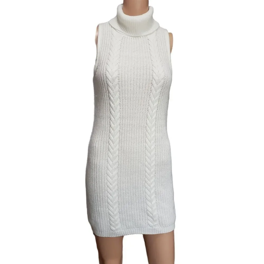 Almost Famous Cowl Neck Sleeveless Sweater Dress Sz S